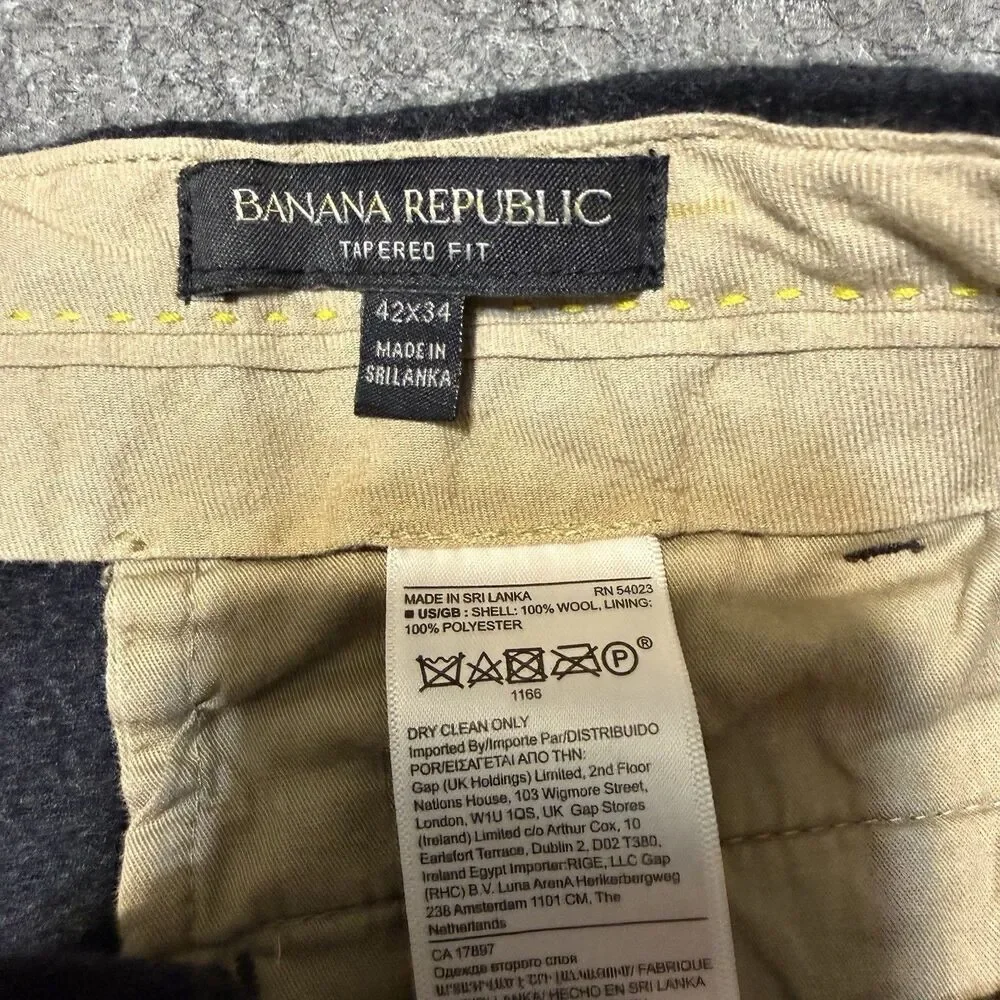 Banana Republic 42x34 Vitale Barberis Flannel 100% Wool Tapered 744261 Pants